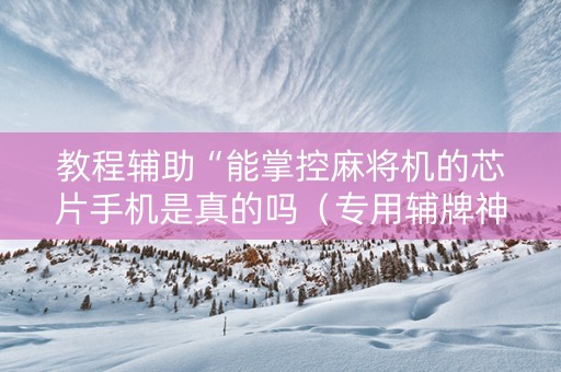 教程辅助“能掌控麻将机的芯片手机是真的吗（专用辅牌神器免安装）