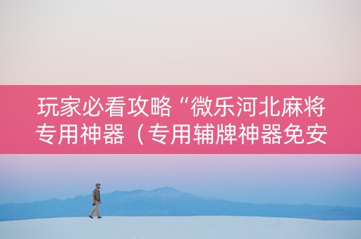 玩家必看攻略“微乐河北麻将专用神器（专用辅牌神器免安装）