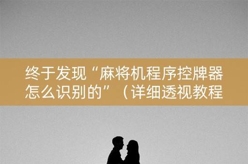 终于发现“麻将机程序控牌器怎么识别的”（详细透视教程）-哔哩哔哩
