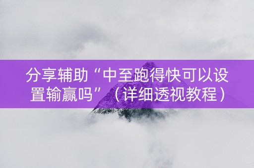 分享辅助“中至跑得快可以设置输赢吗”（详细透视教程）-哔哩哔哩