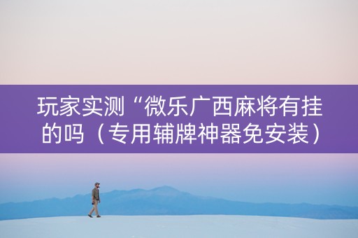玩家实测“微乐广西麻将有挂的吗（专用辅牌神器免安装）