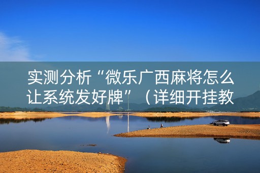 实测分析“微乐广西麻将怎么让系统发好牌”（详细开挂教程）-哔哩哔哩