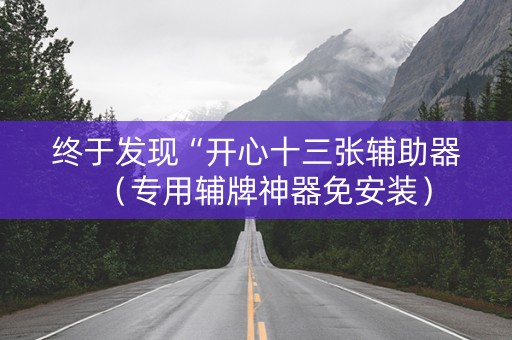 终于发现“开心十三张辅助器（专用辅牌神器免安装）