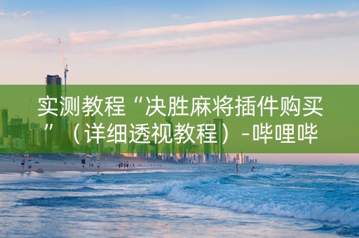 实测教程“决胜麻将插件购买”（详细透视教程）-哔哩哔哩