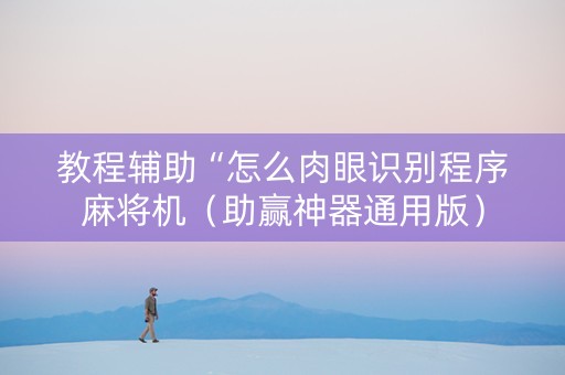 教程辅助“怎么肉眼识别程序麻将机（助赢神器通用版）