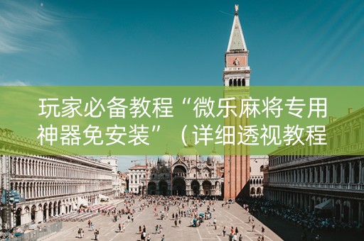 玩家必备教程“微乐麻将专用神器免安装”（详细透视教程）-哔哩哔哩
