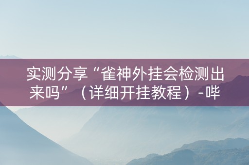 实测分享“雀神外挂会检测出来吗”（详细开挂教程）-哔哩哔哩