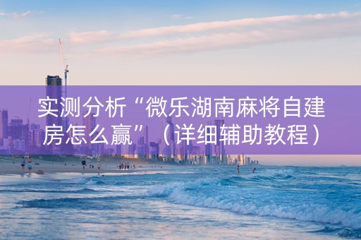 实测分析“微乐湖南麻将自建房怎么赢”（详细辅助教程）-哔哩哔哩
