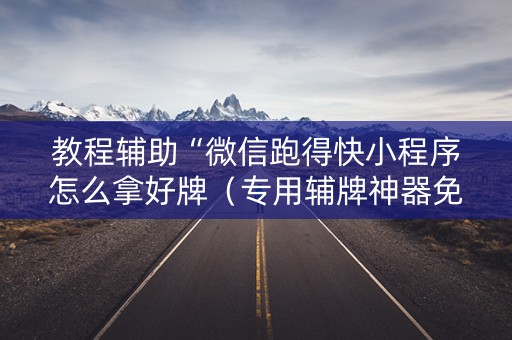 教程辅助“微信跑得快小程序怎么拿好牌（专用辅牌神器免安装）