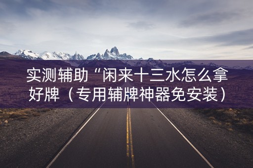 实测辅助“闲来十三水怎么拿好牌（专用辅牌神器免安装）