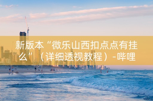 新版本“微乐山西扣点点有挂么”（详细透视教程）-哔哩哔哩