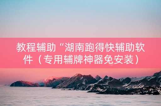教程辅助“湖南跑得快辅助软件（专用辅牌神器免安装）