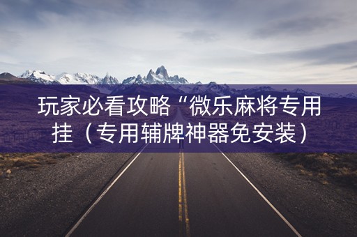 玩家必看攻略“微乐麻将专用挂（专用辅牌神器免安装）