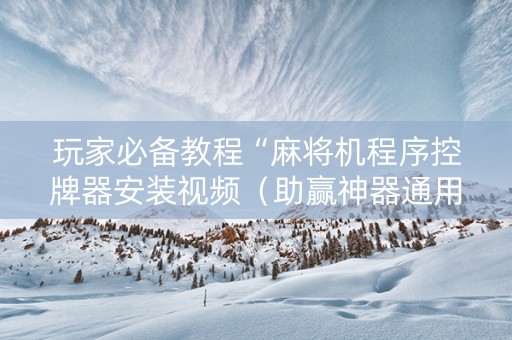 玩家必备教程“麻将机程序控牌器安装视频（助赢神器通用版）