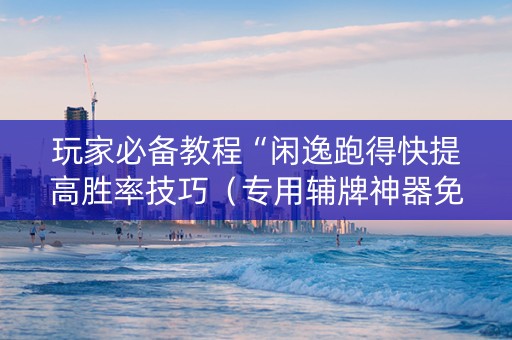 玩家必备教程“闲逸跑得快提高胜率技巧（专用辅牌神器免安装）