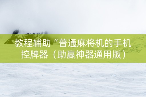 教程辅助“普通麻将机的手机控牌器（助赢神器通用版）