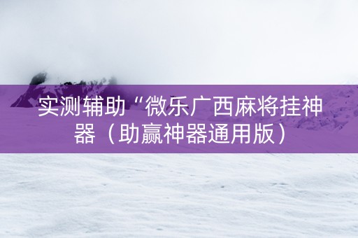 实测辅助“微乐广西麻将挂神器（助赢神器通用版）