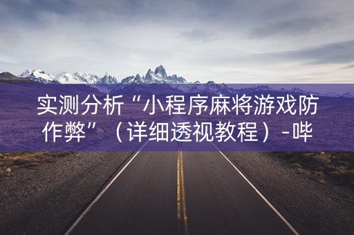 实测分析“小程序麻将游戏防作弊”（详细透视教程）-哔哩哔哩