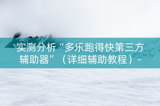 实测分析“多乐跑得快第三方辅助器”（详细辅助教程）-哔哩哔哩