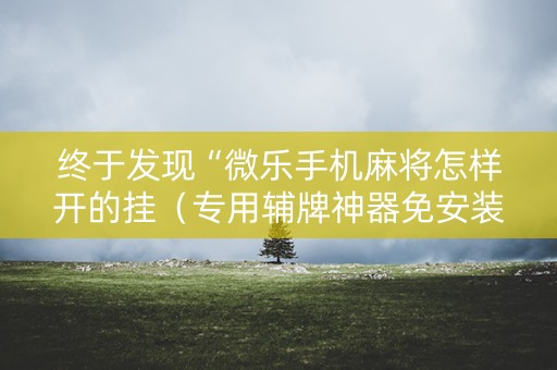 终于发现“微乐手机麻将怎样开的挂（专用辅牌神器免安装）