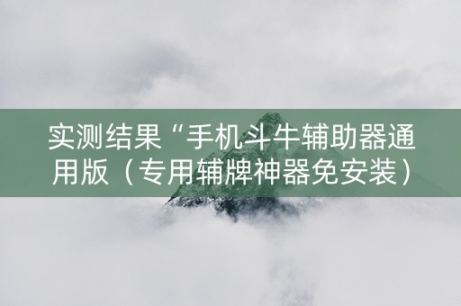 实测结果“手机斗牛辅助器通用版（专用辅牌神器免安装）