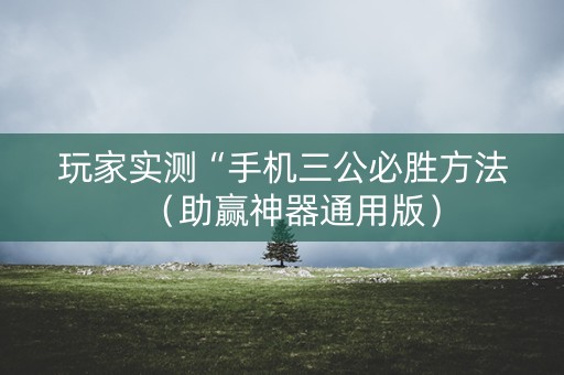 玩家实测“手机三公必胜方法（助赢神器通用版）