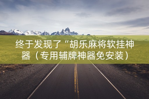 终于发现了“胡乐麻将软挂神器（专用辅牌神器免安装）