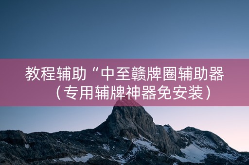教程辅助“中至赣牌圈辅助器（专用辅牌神器免安装）