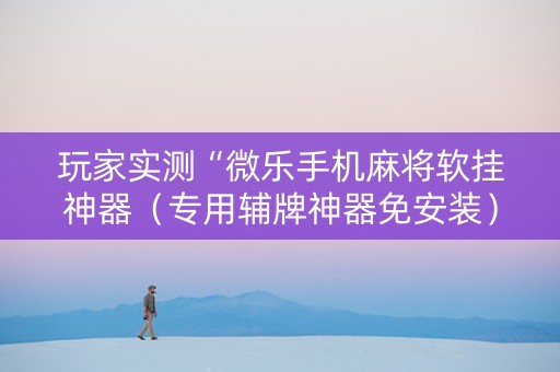 玩家实测“微乐手机麻将软挂神器（专用辅牌神器免安装）