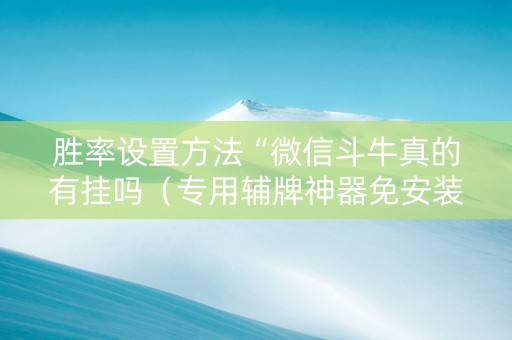 胜率设置方法“微信斗牛真的有挂吗（专用辅牌神器免安装）