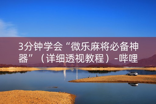 3分钟学会“微乐麻将必备神器”（详细透视教程）-哔哩哔哩