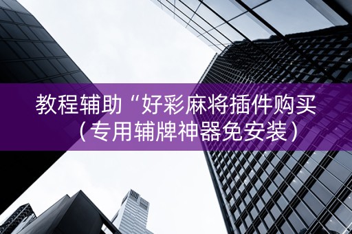 教程辅助“好彩麻将插件购买（专用辅牌神器免安装）