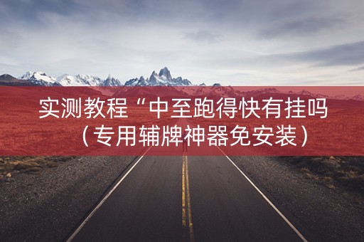 实测教程“中至跑得快有挂吗（专用辅牌神器免安装）