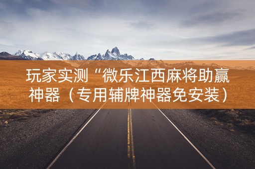 玩家实测“微乐江西麻将助赢神器（专用辅牌神器免安装）