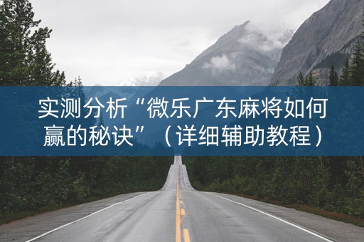 实测分析“微乐广东麻将如何赢的秘诀”（详细辅助教程）-哔哩哔哩