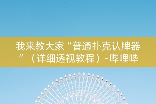 我来教大家“普通扑克认牌器”（详细透视教程）-哔哩哔哩
