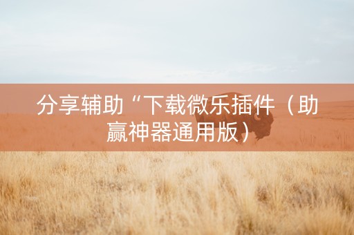 分享辅助“下载微乐插件（助赢神器通用版）