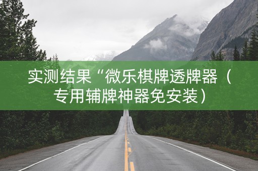 实测结果“微乐棋牌透牌器（专用辅牌神器免安装）