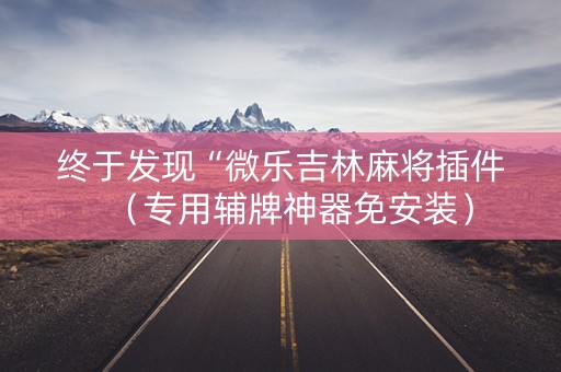 终于发现“微乐吉林麻将插件（专用辅牌神器免安装）