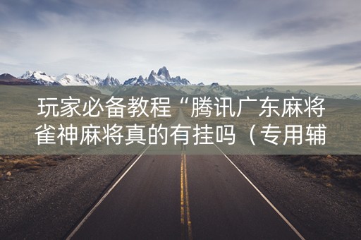玩家必备教程“腾讯广东麻将雀神麻将真的有挂吗（专用辅牌神器免安装）