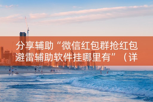 分享辅助“微信红包群抢红包避雷辅助软件挂哪里有”（详细透视教程）-哔哩哔哩