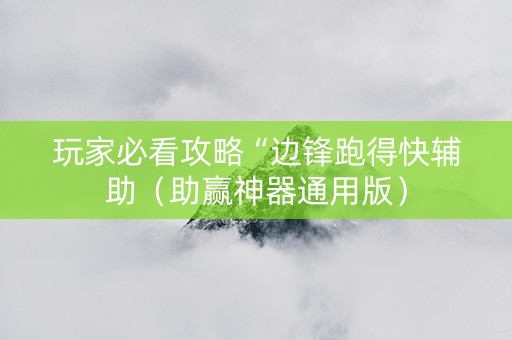 玩家必看攻略“边锋跑得快辅助（助赢神器通用版）