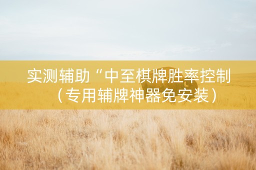 实测辅助“中至棋牌胜率控制（专用辅牌神器免安装）