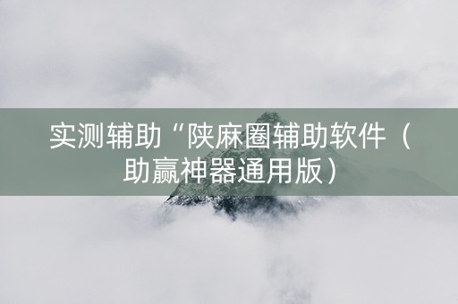 实测辅助“陕麻圈辅助软件（助赢神器通用版）
