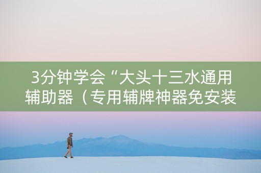 3分钟学会“大头十三水通用辅助器（专用辅牌神器免安装）