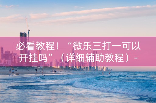 必看教程！“微乐三打一可以开挂吗”（详细辅助教程）-哔哩哔哩