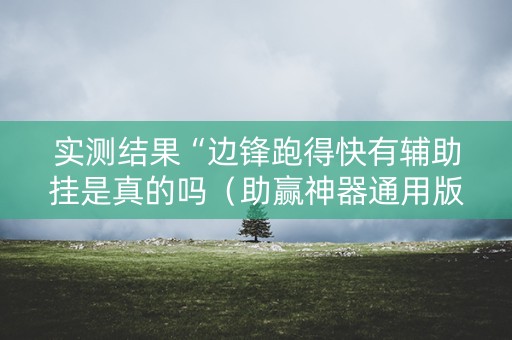 实测结果“边锋跑得快有辅助挂是真的吗（助赢神器通用版）