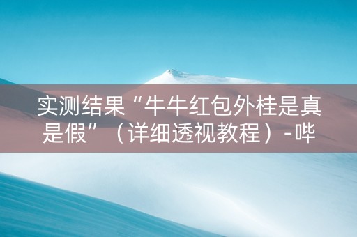 实测结果“牛牛红包外桂是真是假”（详细透视教程）-哔哩哔哩
