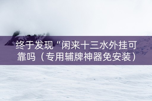 终于发现“闲来十三水外挂可靠吗（专用辅牌神器免安装）