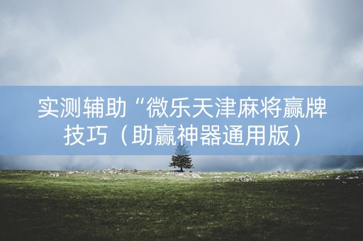 实测辅助“微乐天津麻将赢牌技巧（助赢神器通用版）